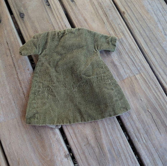 Vintage Fashion Doll Olive Green Corduroy Coat &  Dress Set OOAK Handmade - Picture 7 of 11